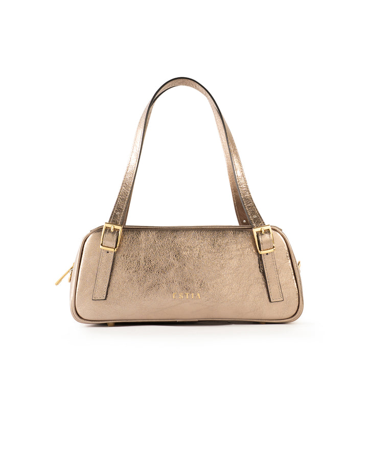 Panarea Leather Baguette Bag - Gold