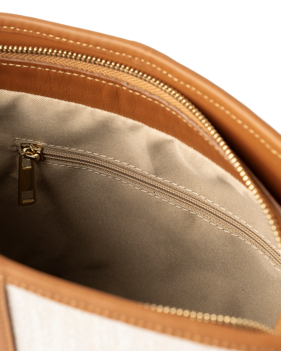 Ischia Canvas and Leather Bucket Bag - Brown