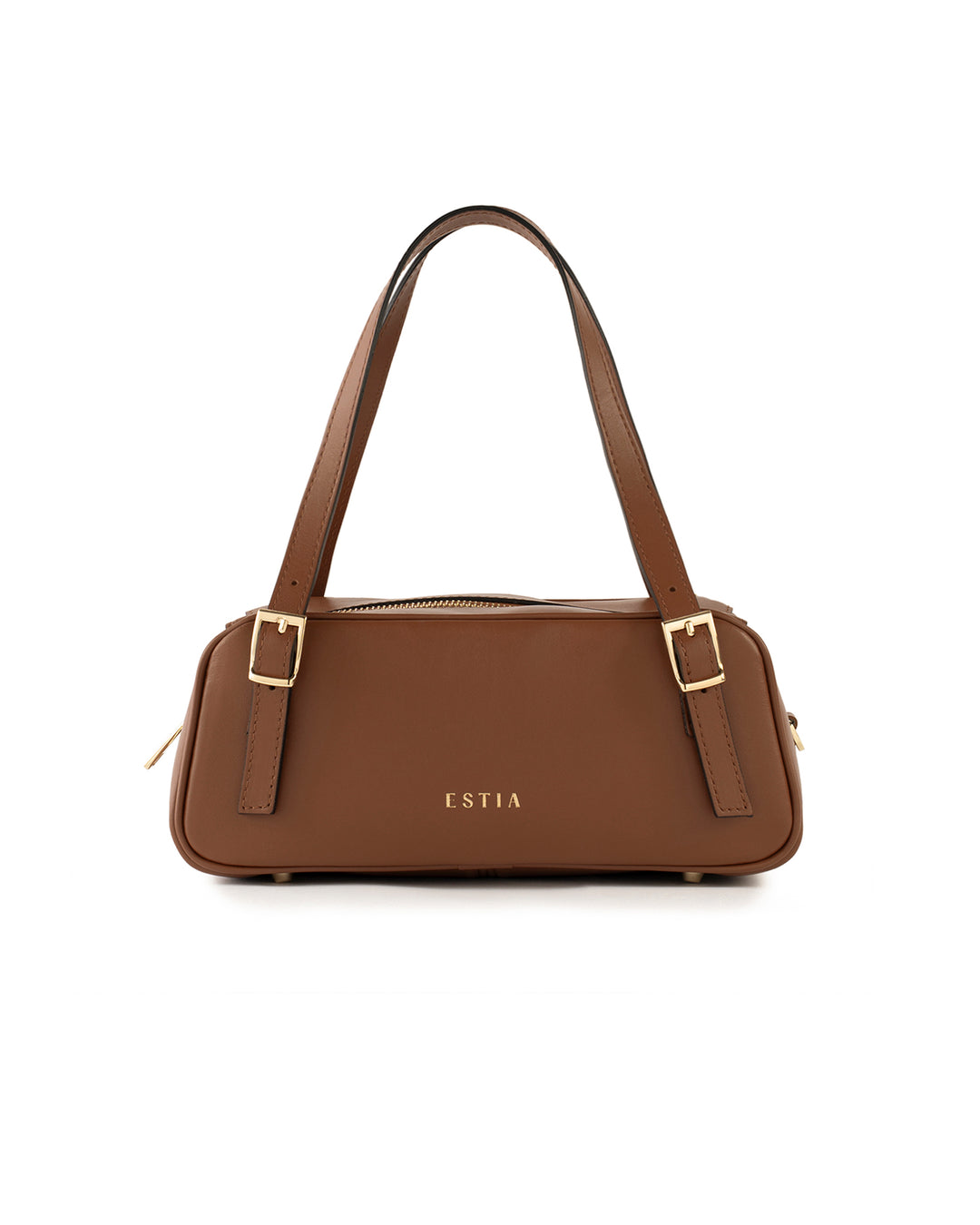 Panarea Leather Baguette Bag - Brown