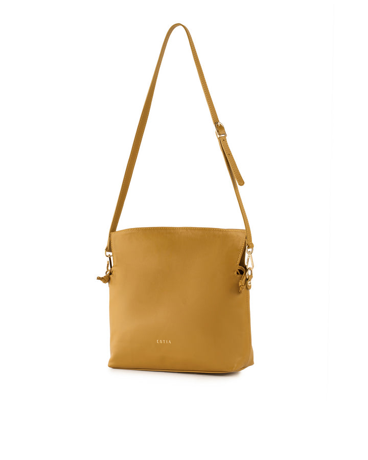 Elba Leather Slouchy Bag - Mustard