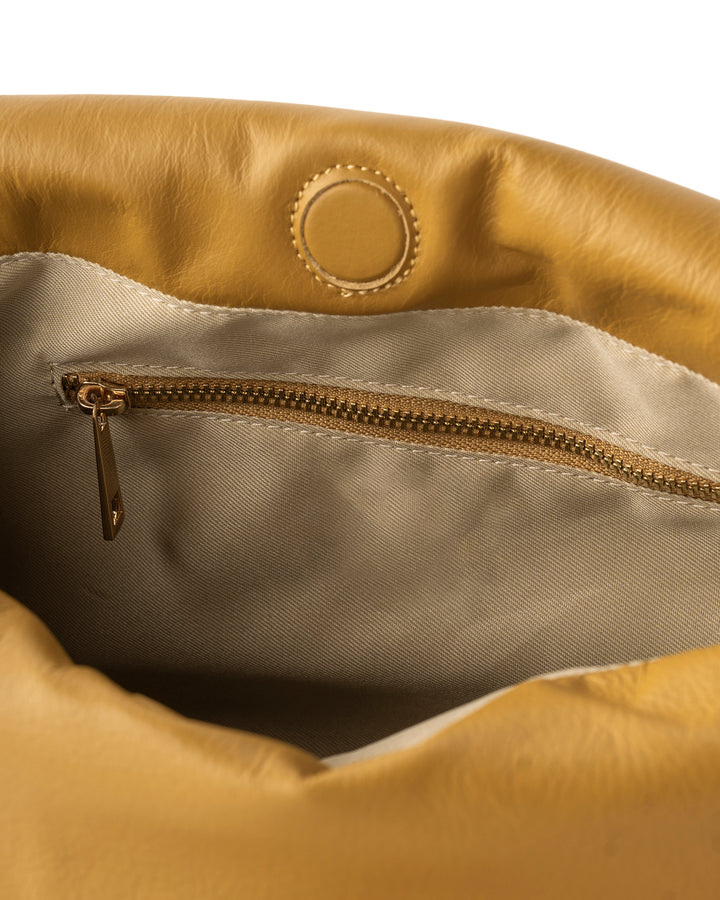 Elba Leather Slouchy Bag - Mustard