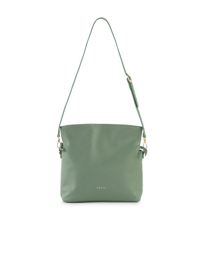 Elba Leather Slouchy Bag - Matcha