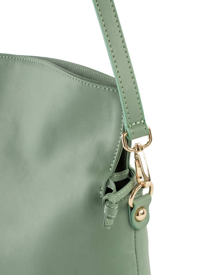 Elba Leather Slouchy Bag - Matcha