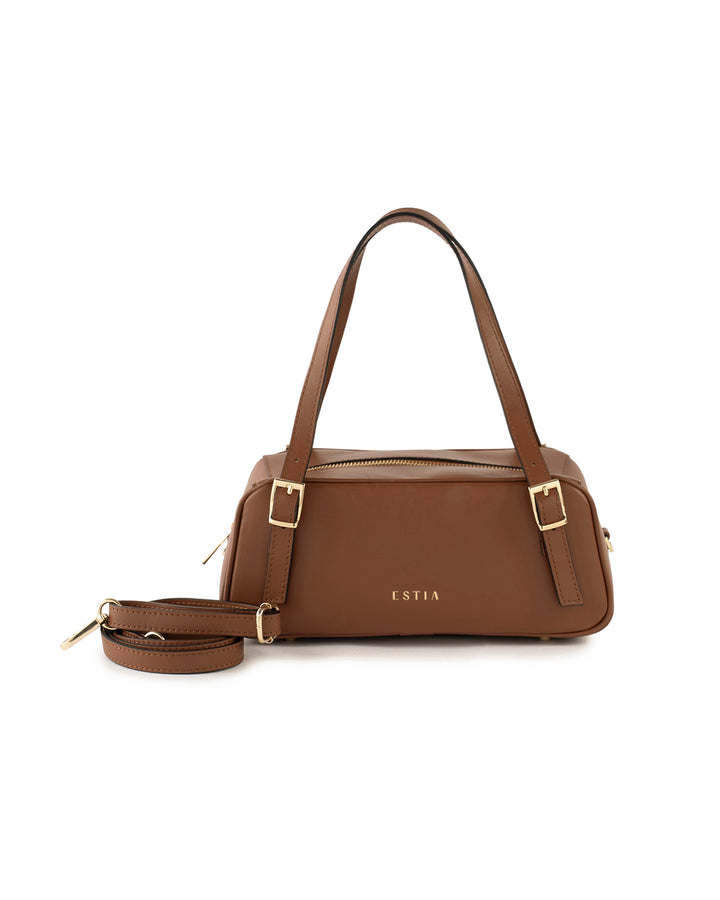 Panarea Leather Baguette Bag - Brown