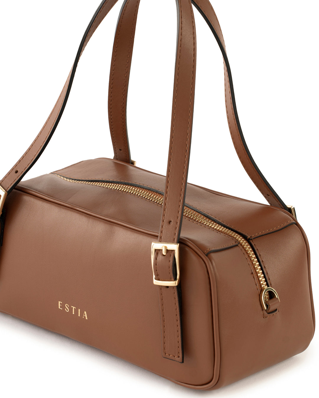 Panarea Leather Baguette Bag - Brown