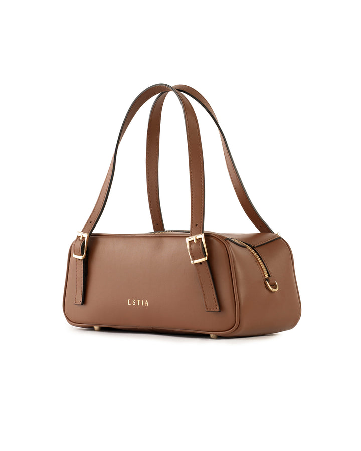 Panarea Leather Baguette Bag - Brown