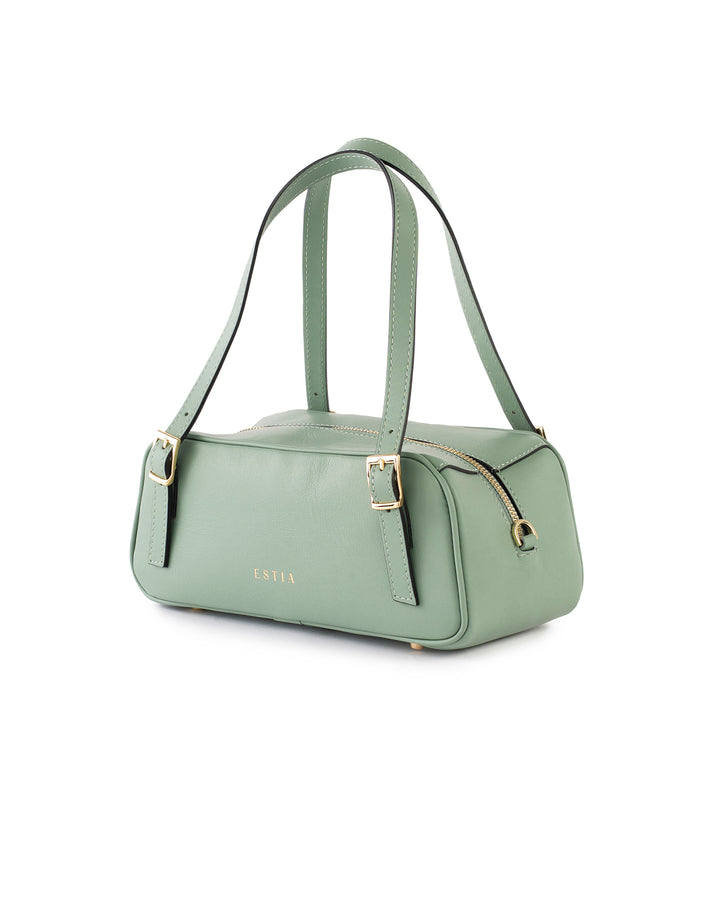 Panarea Leather Baguette Bag - Matcha