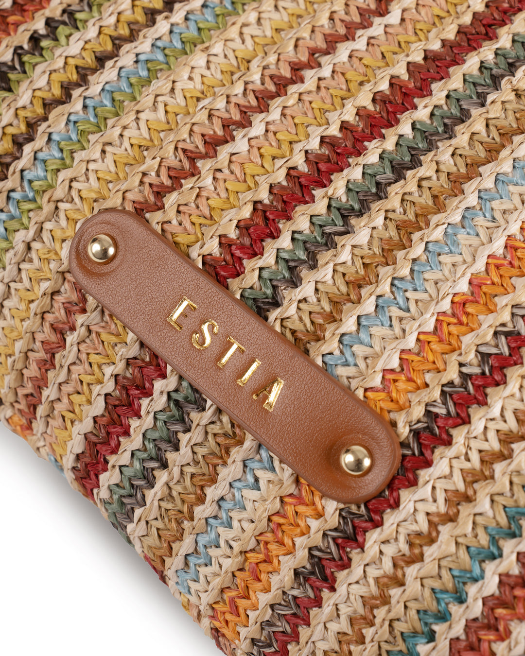 Palermo Multicolor Raffia And Leather Hobo Bag - Brown