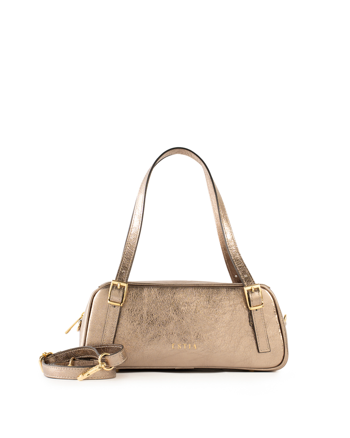 Panarea Leather Baguette Bag - Gold